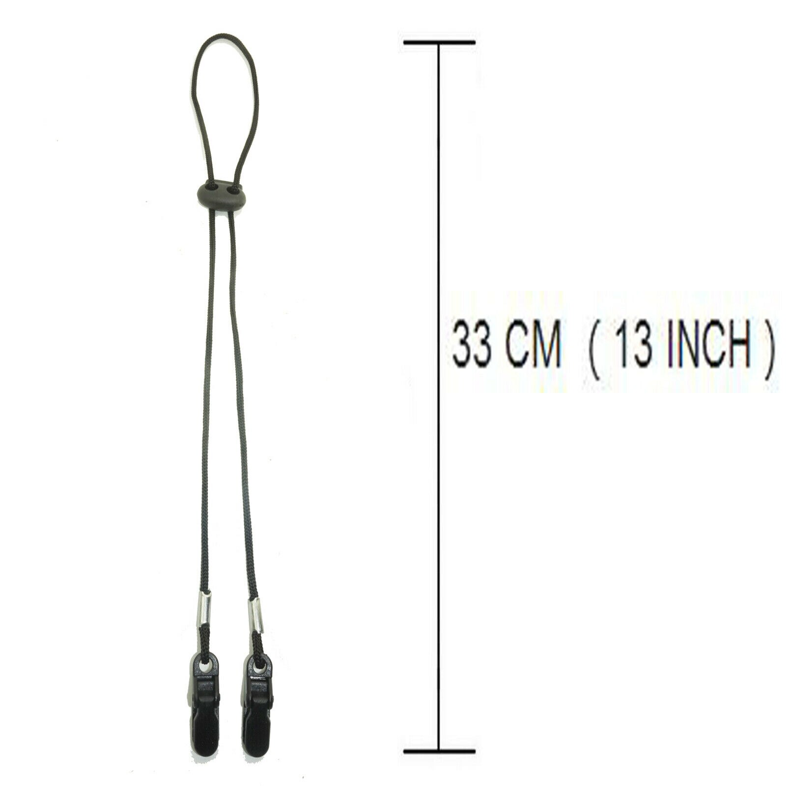 5 x VERSTELBARE Cap Eyewear Retainer Hoed Leash Clip Houder Zwart Nylon Koord Band