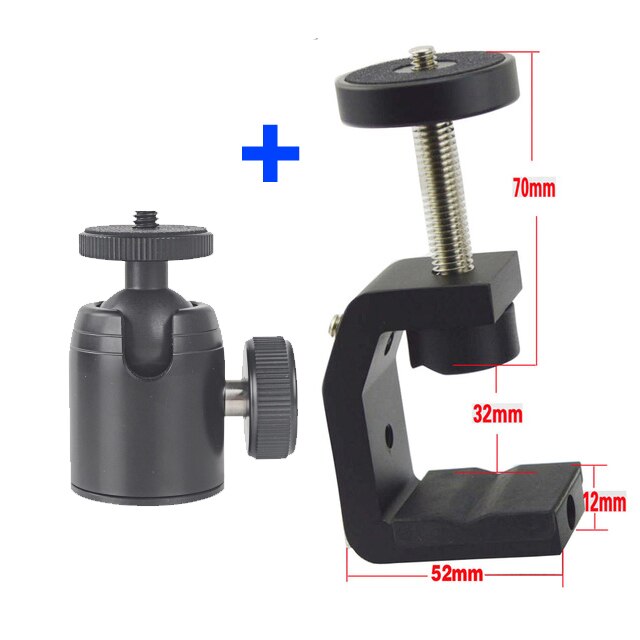 Outdoor Multifunction C Clip Tripod Ball Head Base Fixture Clamp For Cellphone Digital Camera Sports Camera: Yellow