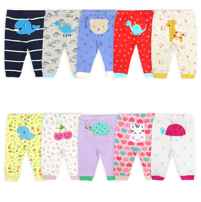 [2 Stks/partij Willekeurige Kleur] Elvesnest Baby Broek Cartoon Print Baby Leggings Katoen Pasgeboren Jongen Kleding Lente Herfst Peuter broek