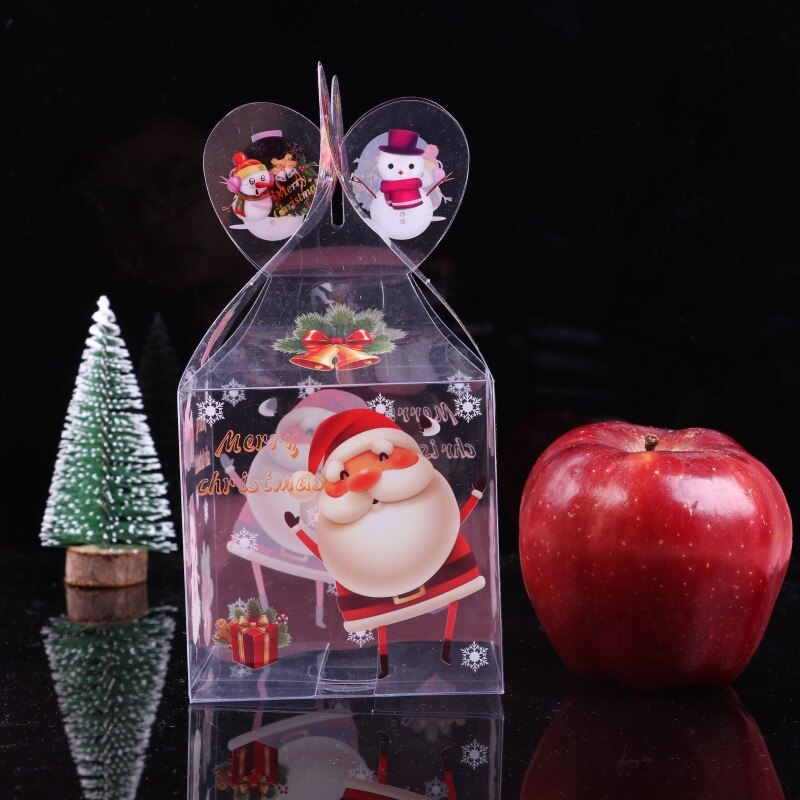 20 stk pvc gennemsigtig slikæske juledekorationsæske og emballage julemanden snemand elg rensdyr æbleæsker: 5