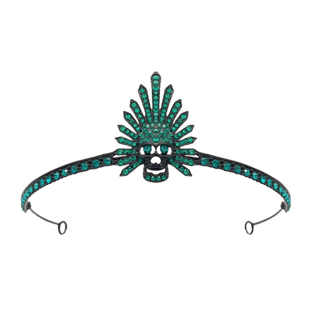 Couronne de Tête de Mort Gothique en Plastique pour ixd'Halloween, Bandeau de Sauna, Sorcière, Noir, Mascotte, Pièce, Décorations, Dame: COULEUR OR ROSE
