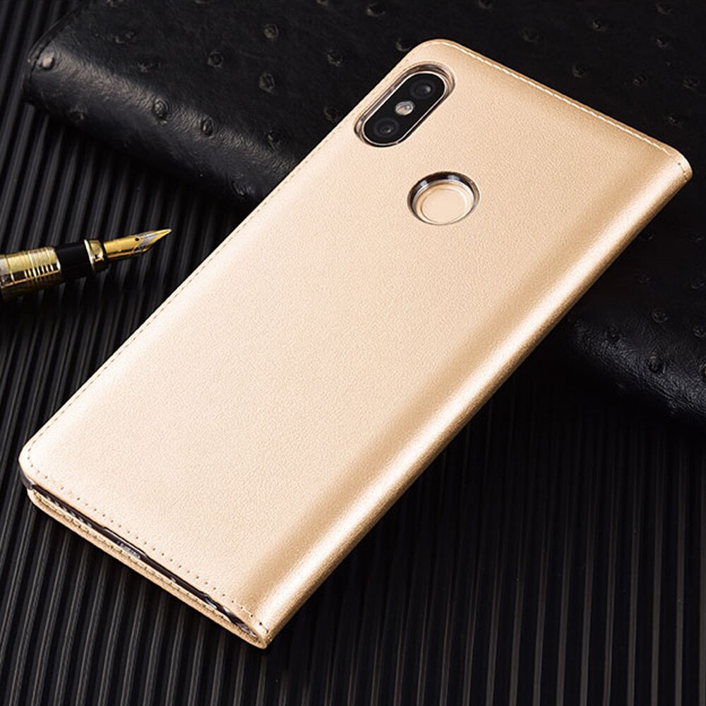 Luxury Leather Phone Flip Case For Xiaomi Redmi Note 5 Note5 Pro 5pro Clear Window Xiomi Xaomi Xiami Magnetic Smart View Cover