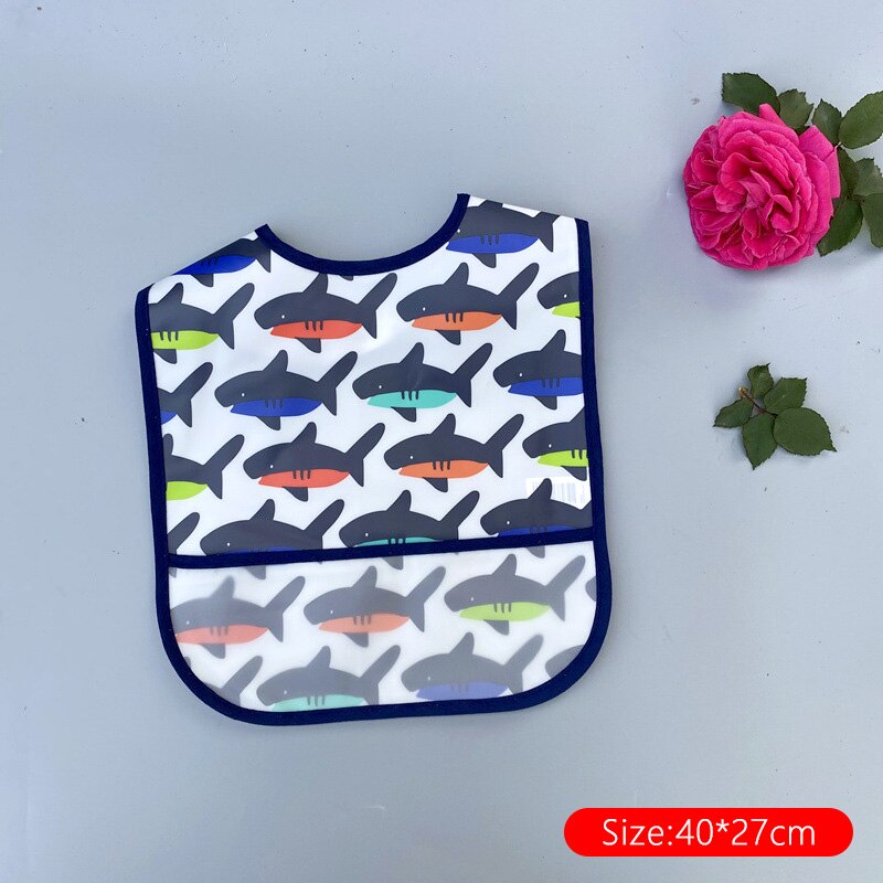 Wasserdicht Karikatur Waschen-freies EVA Bandana Fütterung Lätzchen für Baby Kleinkind 1 ~ 6 Jahre alt Baby Junge Mädchen zeug Spucktuch Kleinkind Schal: Hai-M