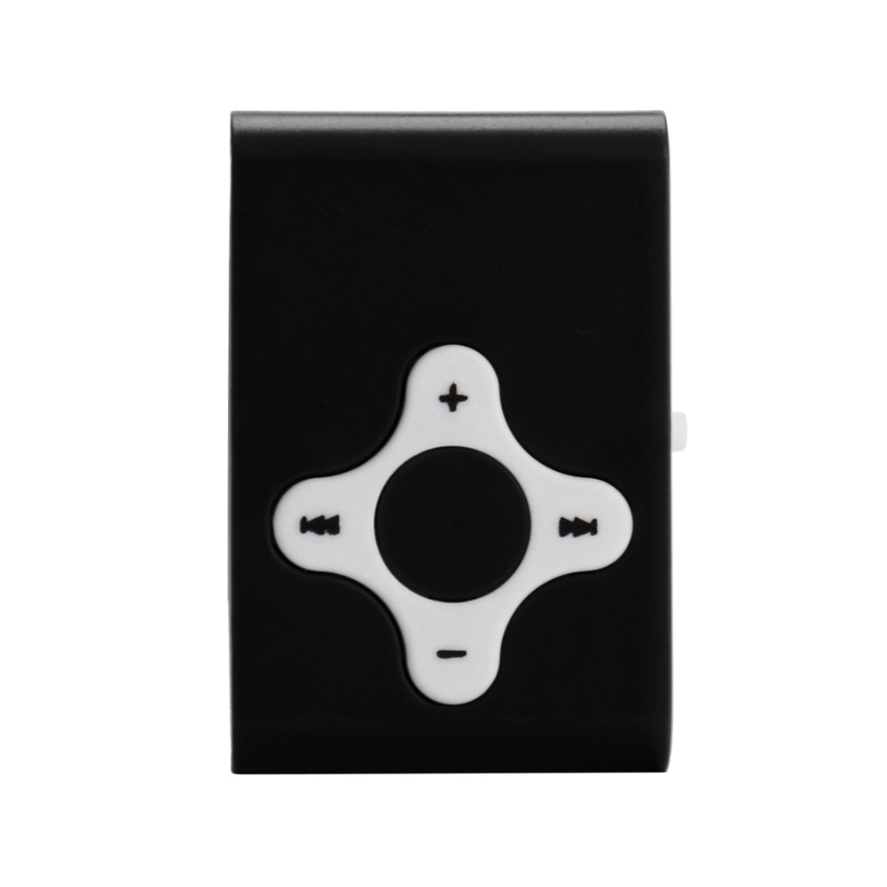 Mini reproductor de MP3 Clip USB, compatible con tarjeta Micro SD TF, reproductor multimedia de música, genial, reproductor multimedia de música con espejo,: Black