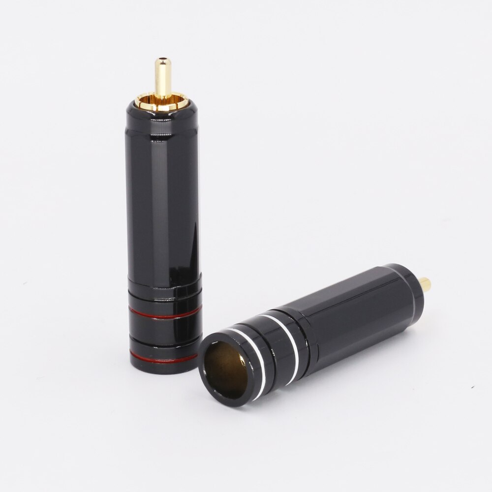 4 kpl kullattu rca-pistotulppa lukko kerätä juote a/v-liitin hifi-liitin diy-kaapelin halkaisijalle