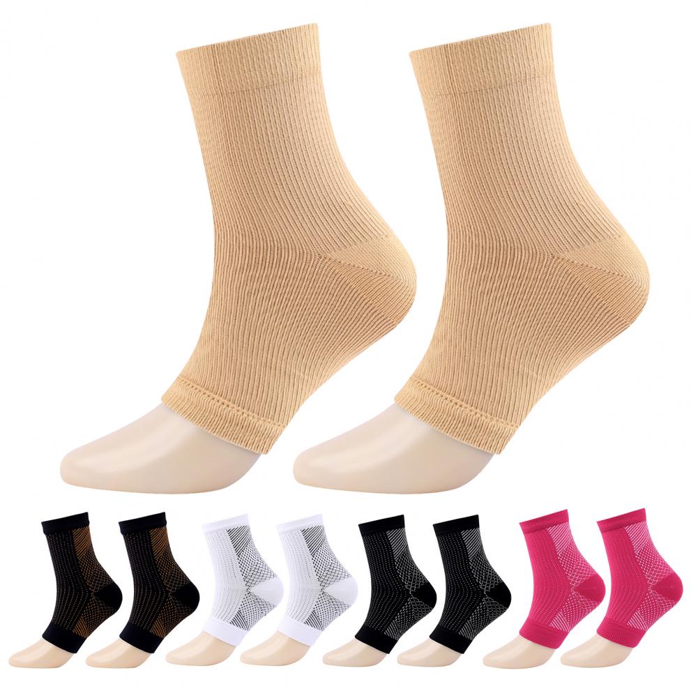 Calcetines tobilleros de compresión, calcetines con punta abierta de tubo medio, mangas tobilleras para neuropatía, soporte deportivo para tobillo, mangas para pies que absorben la humedad