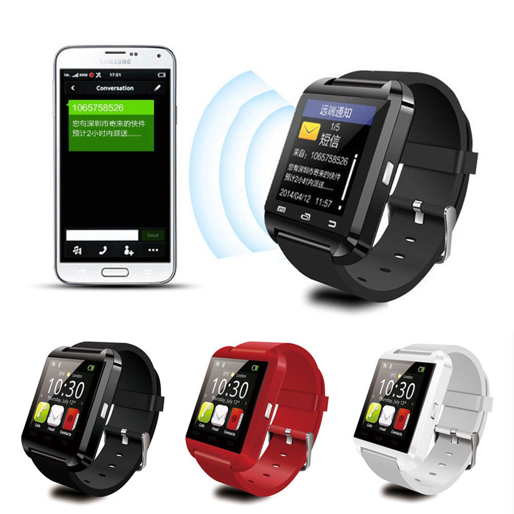 U8 Smart Digitale Horloge Voor Mannen Bluetooth Telefoon Horloges Ondersteuning Handsfree Bellen Stopwatch Stappenteller Sport Horloge