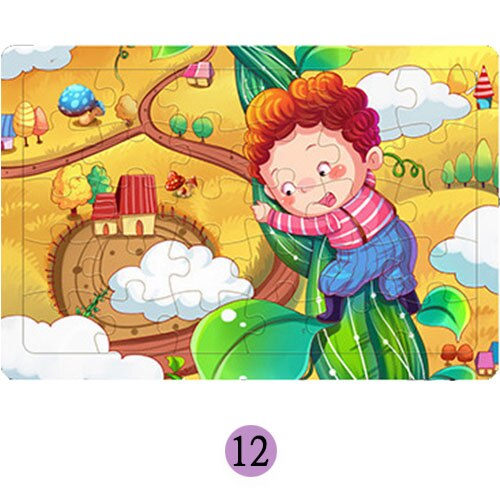 3D Wood Puzzles for Kids 30Pieces Blocks Children Jigsaw Toy Games Cognitive Education Baby Toys Cartoon Animals Puzzle: 12