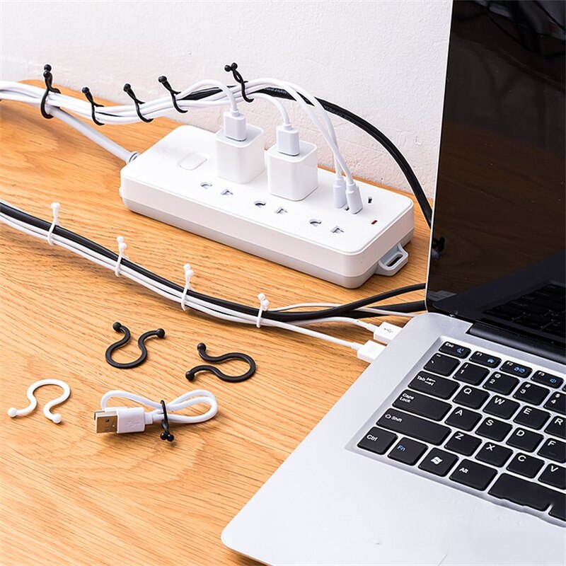 30 stk usb-kabel opruller arrangør hjem sele efterbehandling faste kabler computer strøm ledning binde kabel styring øretelefon ledning