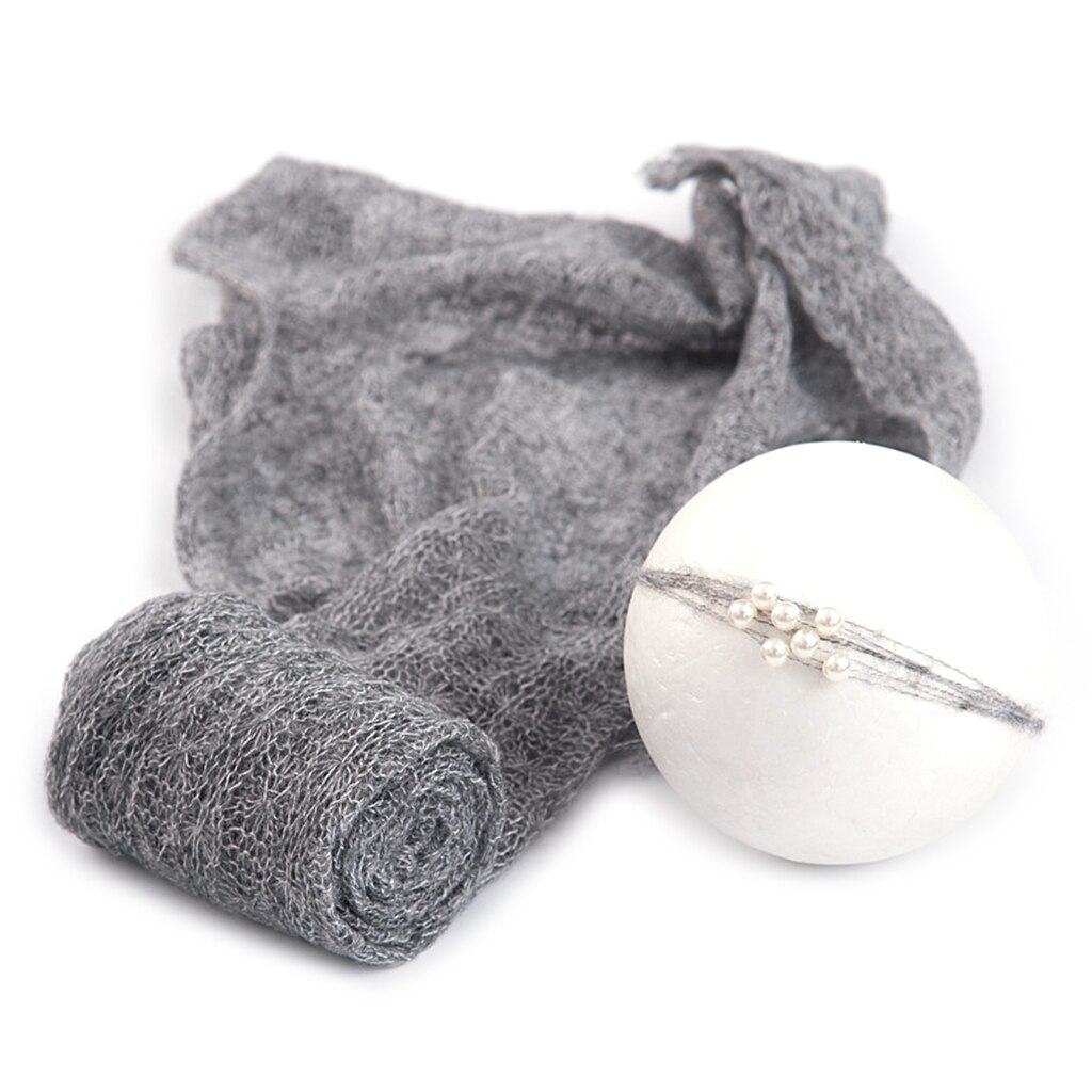 2 unids/set atrezos para fotografía de bebés envolturas de manta de punto elástico de foto recién nacido accesorios paño tocado: 5