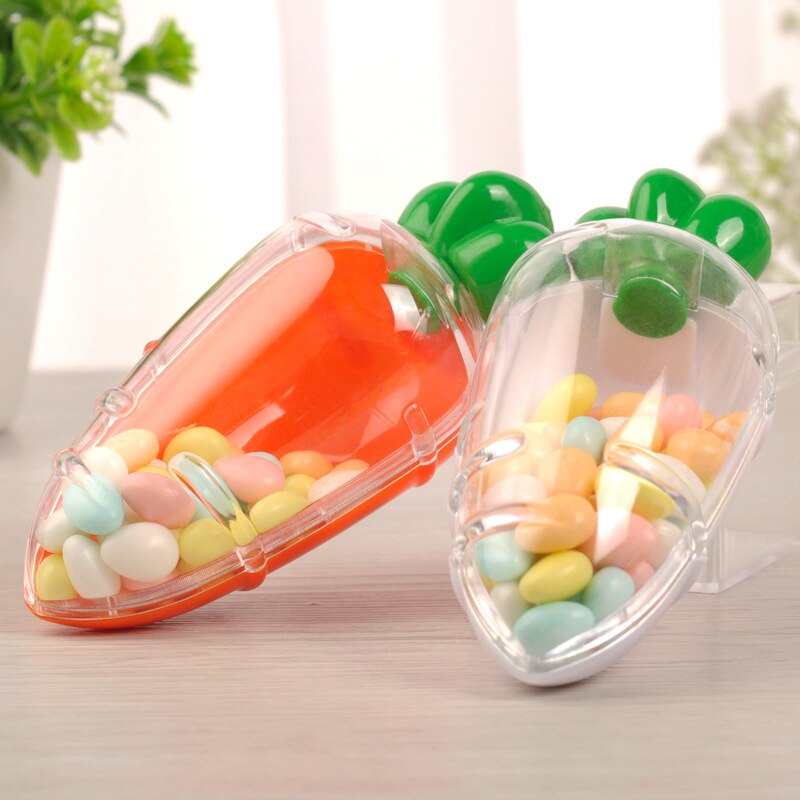 Caja de caramelos de zanahoria para decoración de fiestas de cumpleaños, caja de creativa para guardar alimentos, decoración de Navidad, decoración de baño de bebé, caja de dulces, 75z, 3 uds.