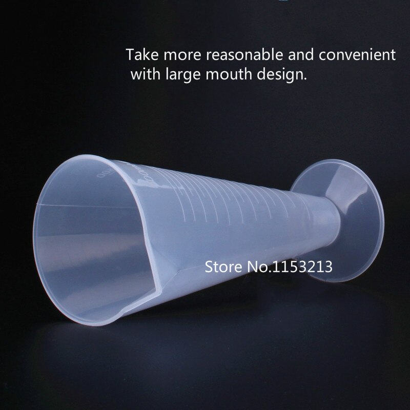 5 stks/partij 500 ml Capaciteit Clear afgestudeerd plastic Conica maatbeker PP cilinder Plastic Beker van Laboratorium benodigdheden
