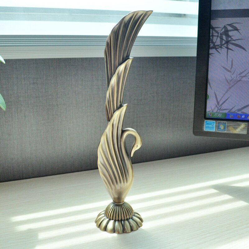 Europæisk retro påfugl vase metal kobber guld/bronze lille vase moderne bord jardinie hjemme dekorativ blomsterflaske/kande: 1