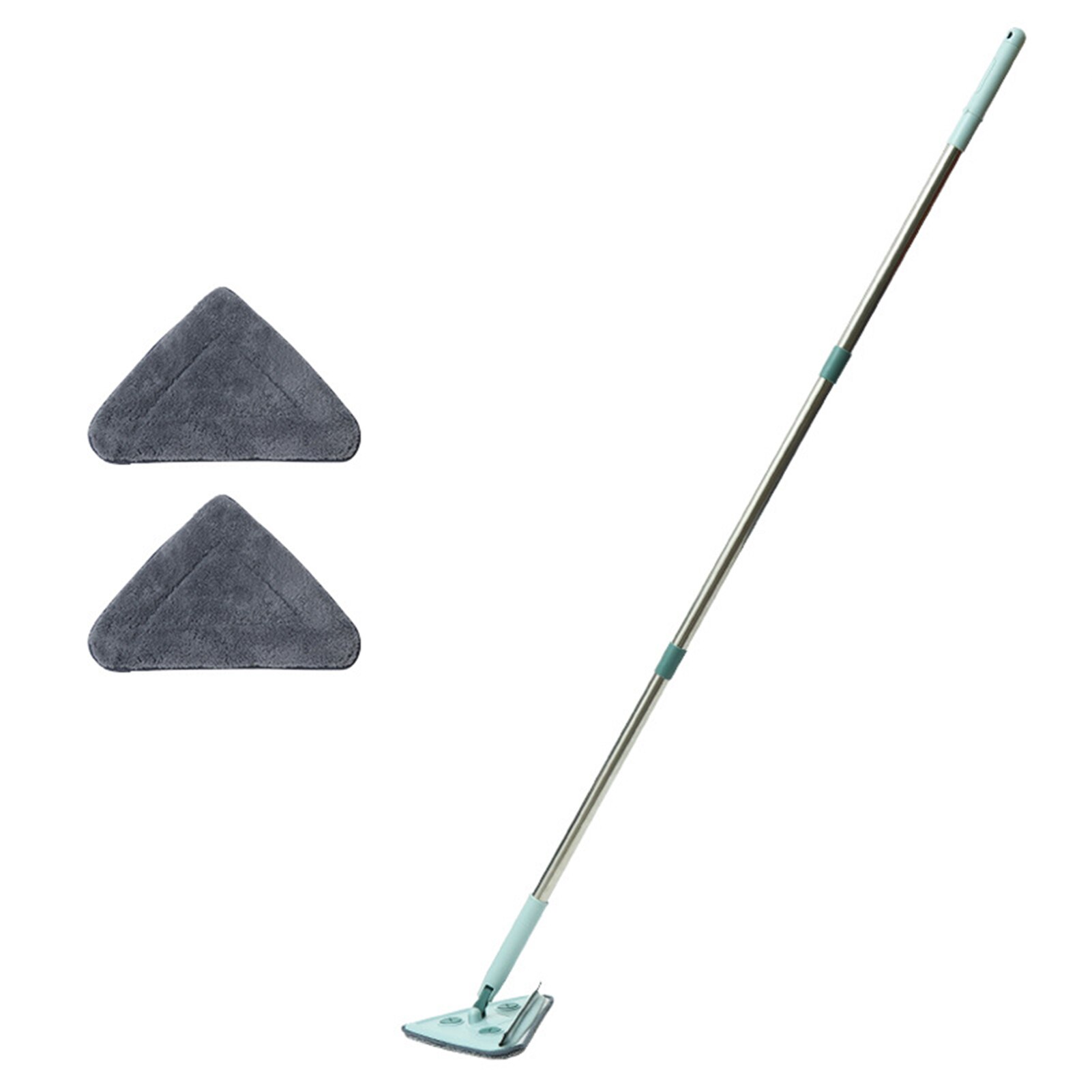 Fregona triangular multifuncional para vagos, mopa de polvo, mopa atrapapolvo de uso doméstico, mopa de limpieza ajustable para ventana de coche con paño de repuesto: A