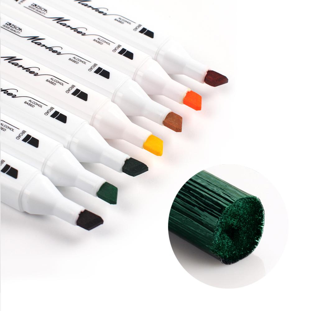 60/80 marcadores de arte de cor manga desenho caneta marcador álcool baseado esboço feltro-ponta oleosa twin escova caneta animação produção suprimentos