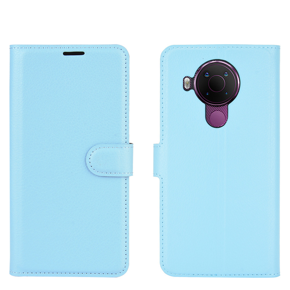 Funda de teléfono de lujo para Nokia 5,4, carcasa protectora de cuero PU con soporte para tarjeta, con tapa y soporte, para Nokia 5,4 de 6,39 pulgadas: Azul
