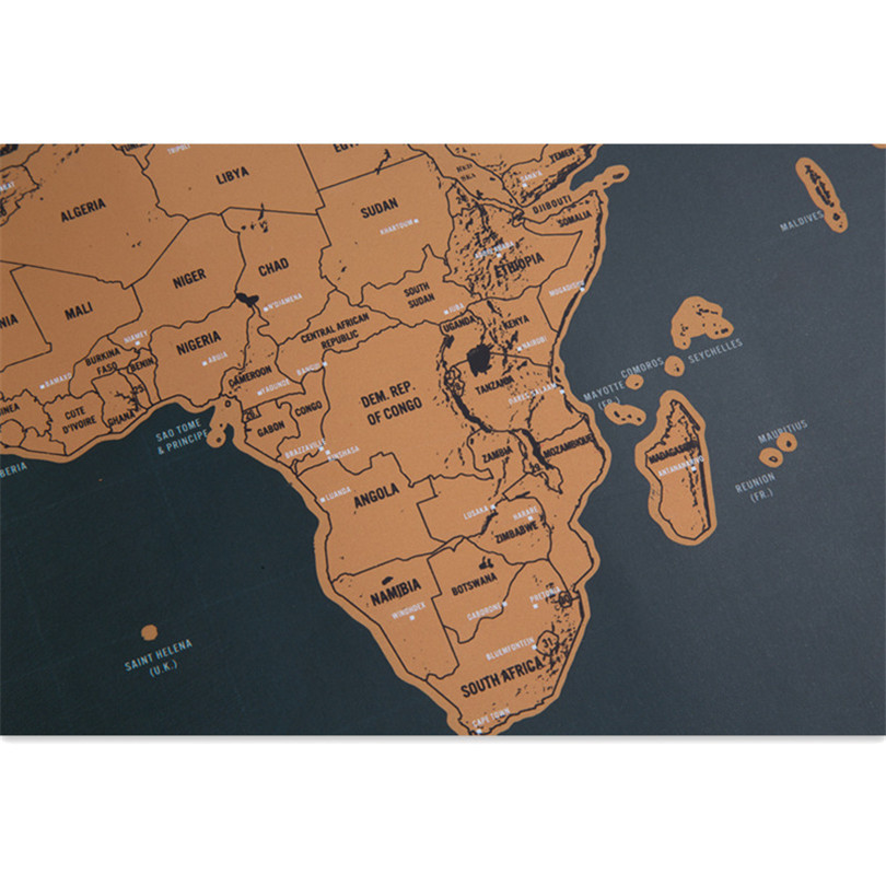 Deluxe Erase World Travel Map Scratch Off Travel Scratch Map 82.5x59.4cm Room Home Office Decoration Wall Stickers Big World Map