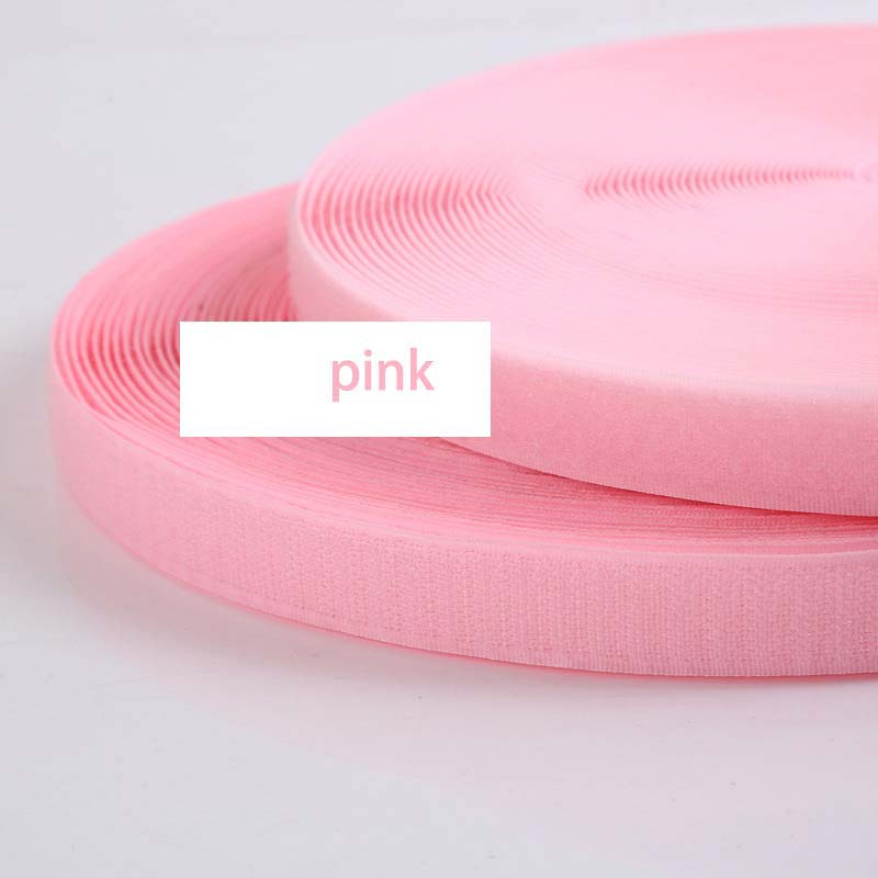 5 meter/par 20mm farverige kroge uden selvklæbende fastgørelse tape krog og løkke nylon magisk tape kabelbindere gør-det-selv-tilbehør: Pink 20mm 5 meter