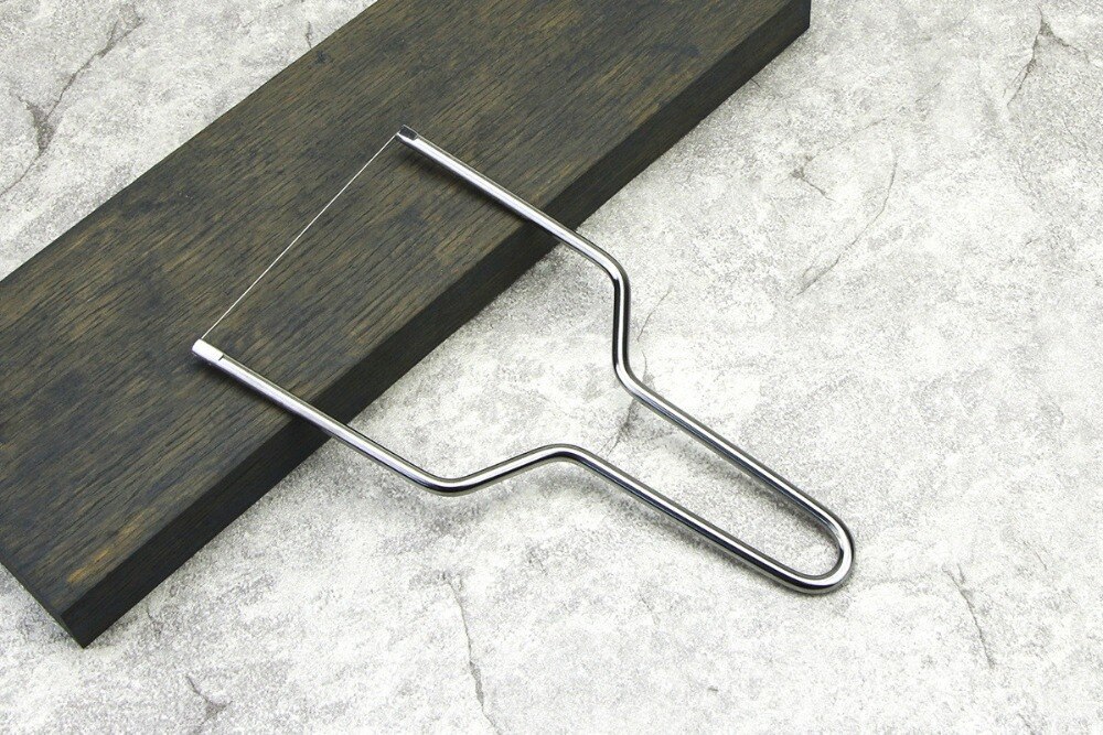 1pc diy rustfritt stål metalltråd skjæremaskin til ost til smør til foie gras baking ost kakeskjærer ok 0913