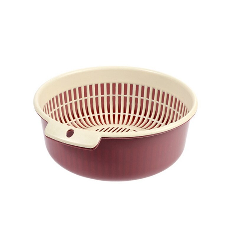 Kitchen Supplies Kitchen Double Drain Basket Fruit Vegetable Washing Strainer Collapsible Drainer kitchen Gadgets AndAccessories: B