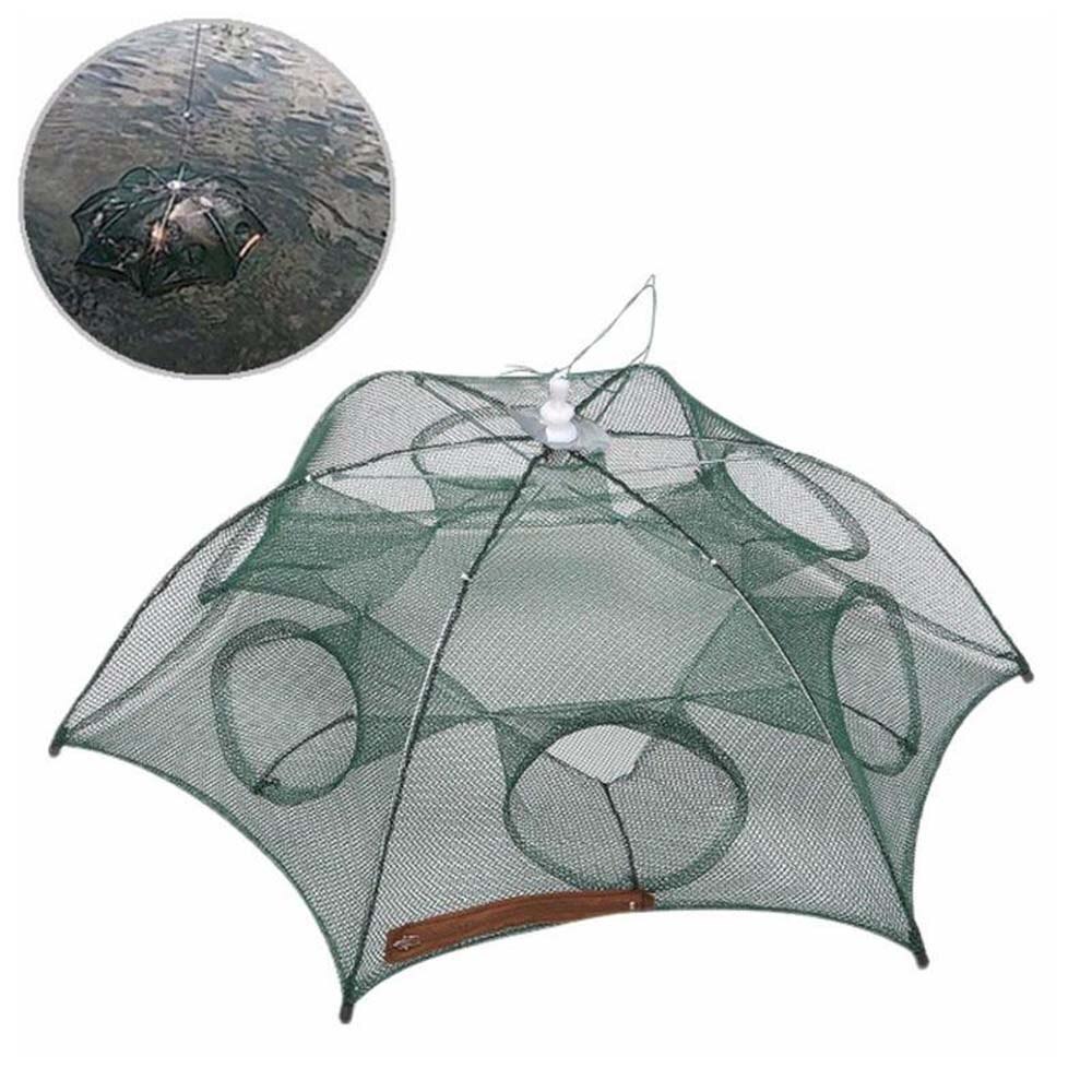 Folded Portable 20 Holes Fishing Net Network Casting Crayfish Catcher Shrimp Minnow Crab Baits Trap Cages Mesh Fish Nets Tool: Default Title