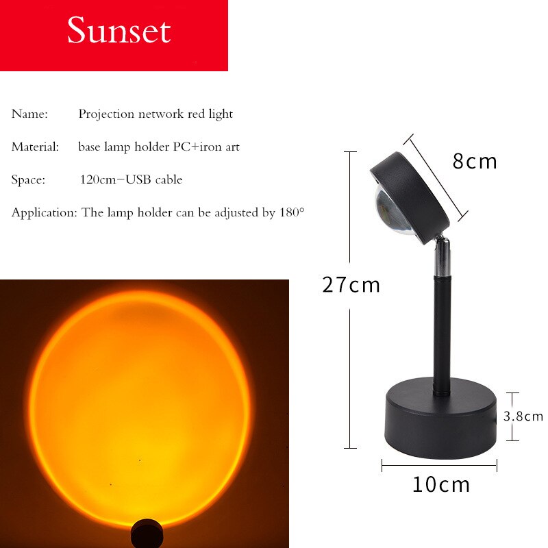 Zonsondergang, Zonsondergang Lichten, De Zon Zal Nooit Vallen Op De Vloer, Projectie Vloer Lampen, slaapkamer Achtergrond Muur Projectie Lampen
