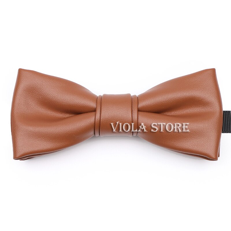 Cool PU Leather Bowtie Solid Classic Beige Pink Vintage Brown Red Green Blue Men Women Nightclub Party Butterfly Accessory: 07