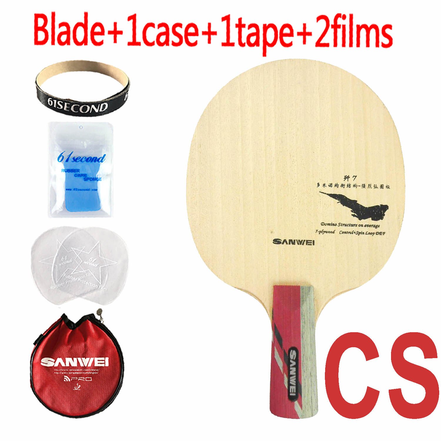 Sanwei j -7 j7 j 7 def tafeltennis pingpongblad: Cs met yrm-case