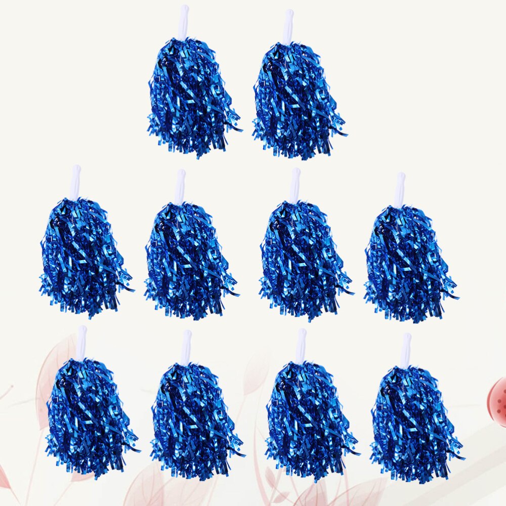 10 Pcs 25g Cheering Balls Squad Spirited Fun Cheerleading Kit Cheer Poms Cheerleaders Supples with Handle for Competitio