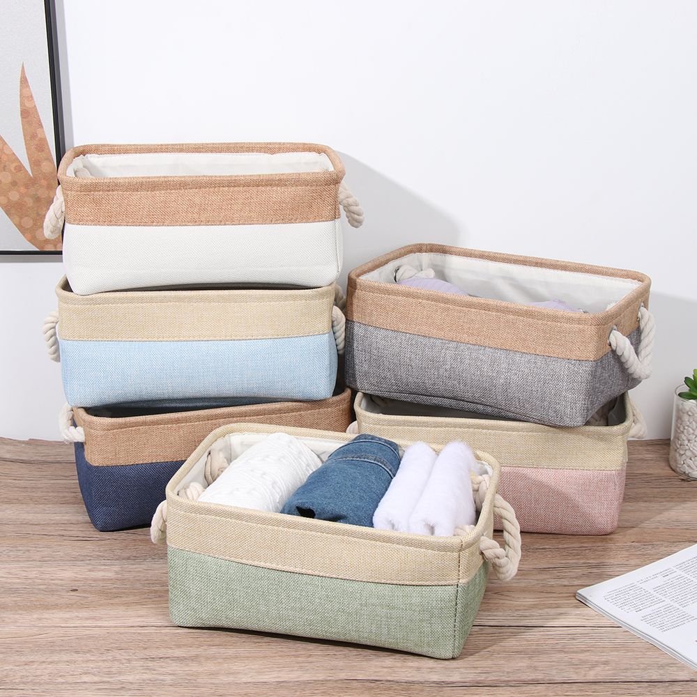 Portable Linen Sundries Sorting Basket, Home Supplies Organizer, Folding Box for Underwear Socks, Baby Toys Storage