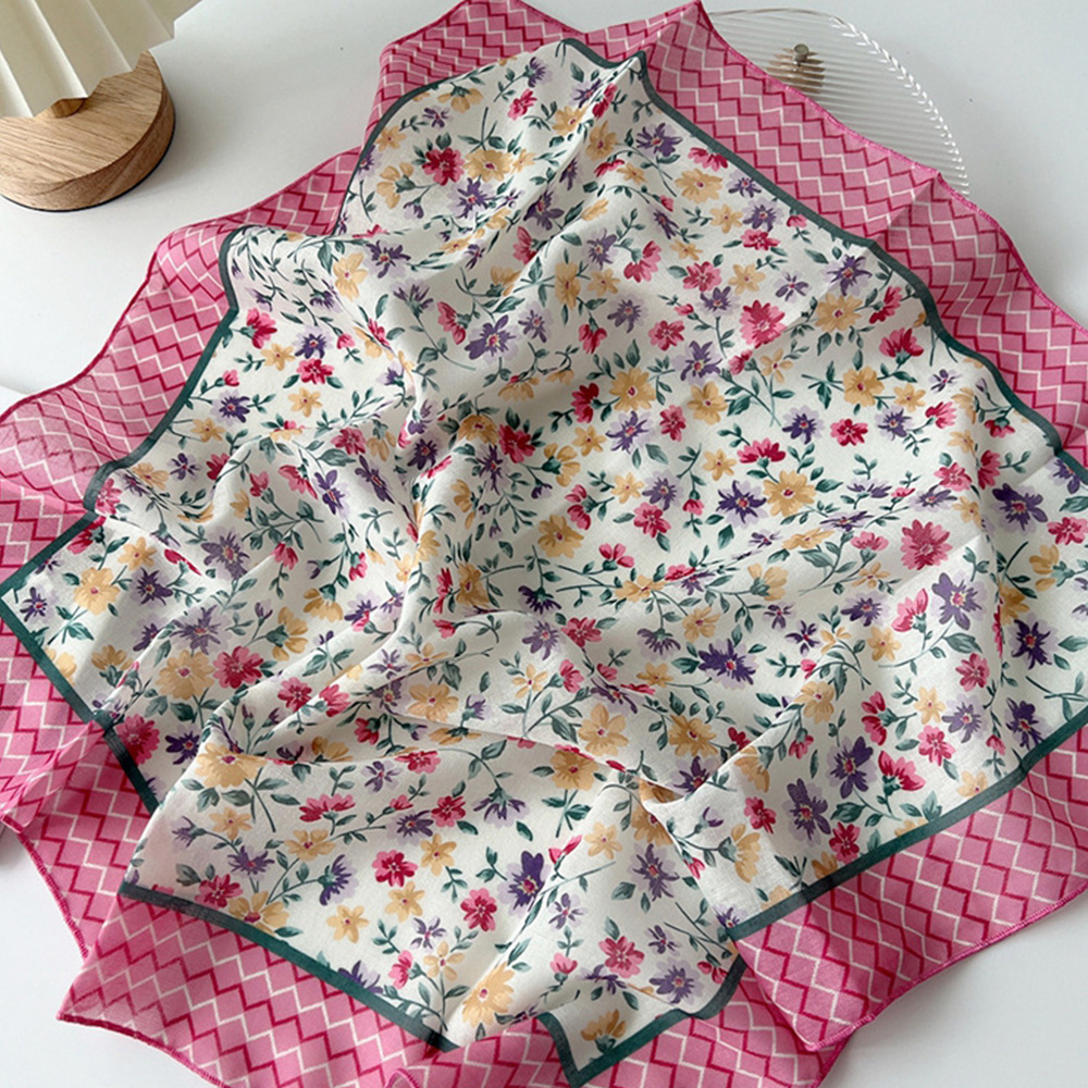 Châle Carré en Coton et Lin pour Femme, Écharpe Douce, Hijabs, Bandanas, Protection Solaire, Foulard de Tête, 55cm