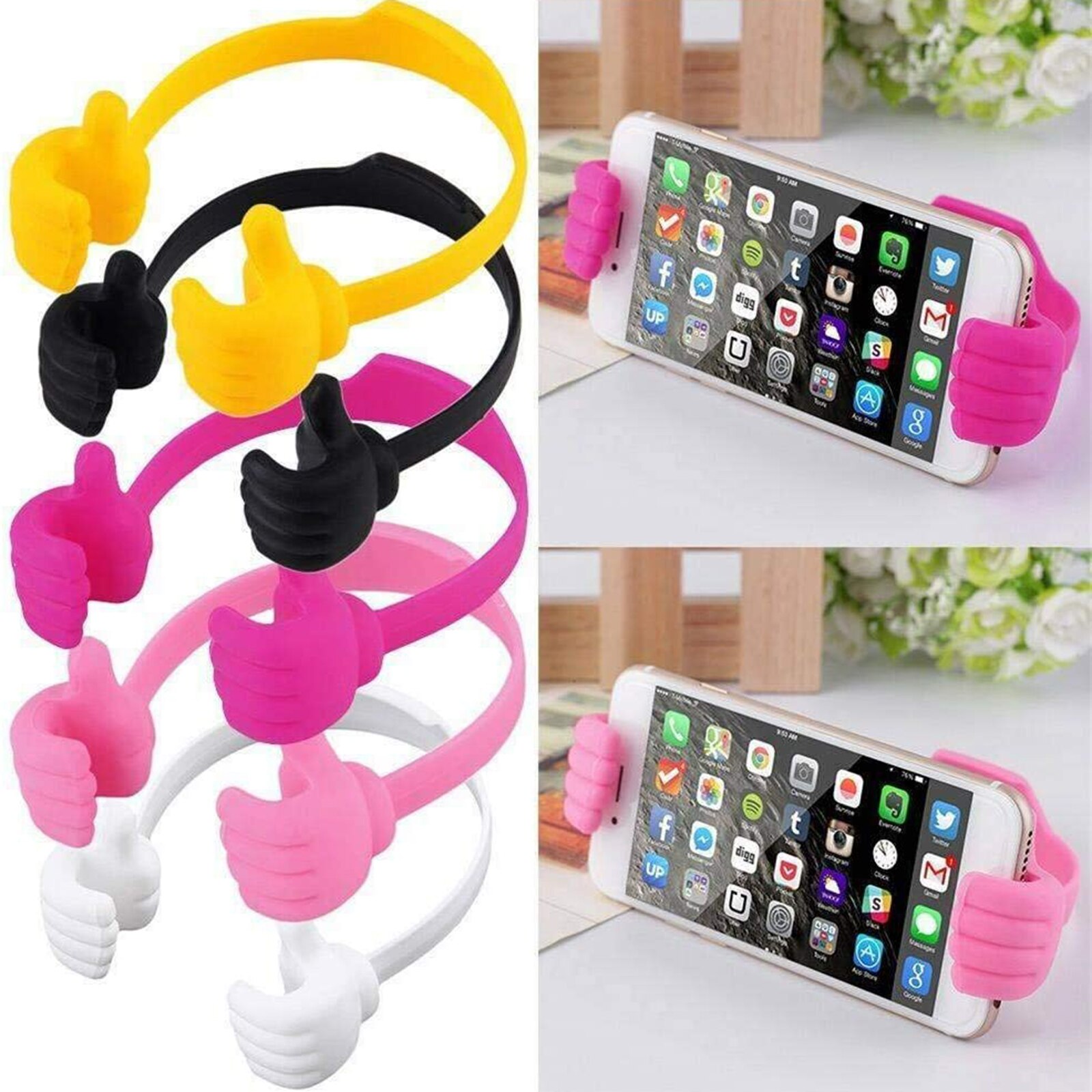 Thumbs Up Mobile Cell Phone Holder Movie Watching Lazy Bed Desktop Mount Stand Holder Mobile Phone Accessories Stand Bracket