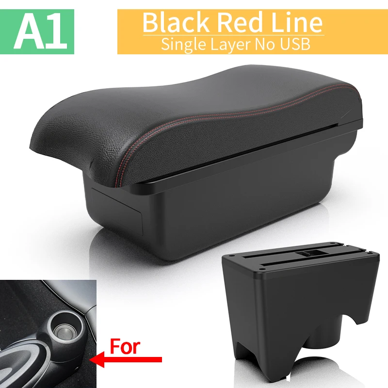 Para MINI Cooper caja de reposabrazos para Countryman R50 R52 R53 R56 R57 R58 R60 F55 F56 F57 F60 caja de reposabrazos de coche accesorios de reequipamiento: Rojo