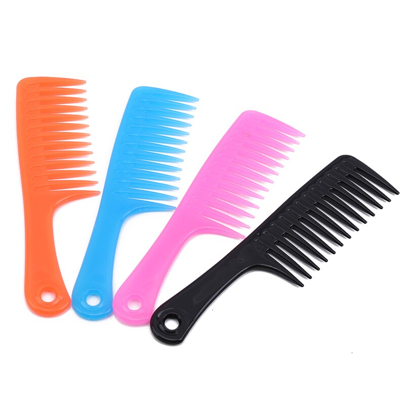Grove frisørkam varmebestandig kvinde våd detangle krøllet hår børster pro salon stylingværktøj flerfarvet valgfrit
