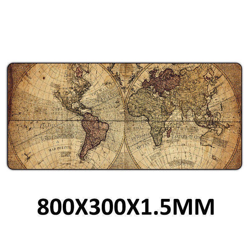 World Map Mouse Pad Rubber Mouse Mat Large Gaming Mousepad Gamer Speed XXL Anti-slip Locking Edge Desk Map Pad For PC Keyboard: 01