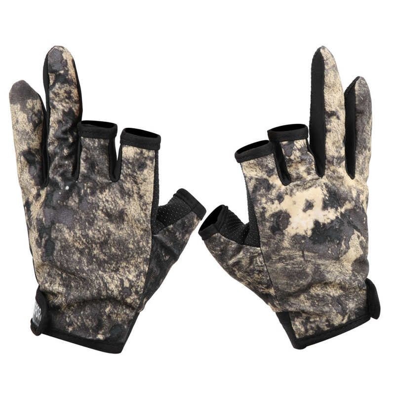 1 Paar Camouflage Vissen Handschoenen Mannen Vrouwen Anti-Slip 3 Cut Vinger Vissen Handschoenen Outdoor Sport Vissen Apparatuur