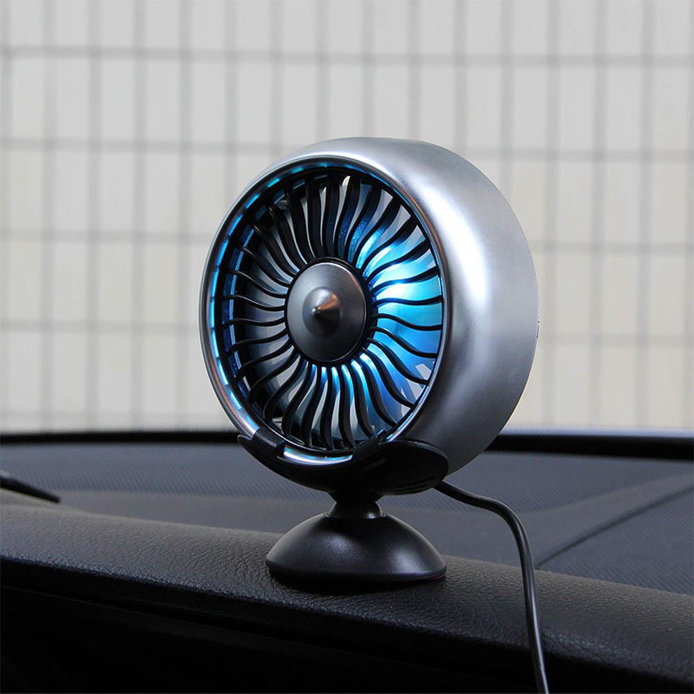 Auto-Ventilator, 360° Verstellbarer Doppelkopf-USB-Kühlluftventilator