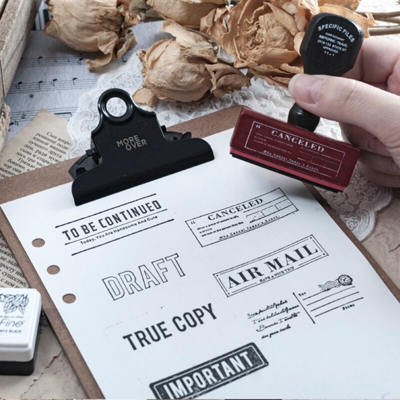 Sello clásico de madera con mango, sello de serie DIY de goma de madera, sellos para álbum de recortes, papelería, álbum de recortes, sello estándar