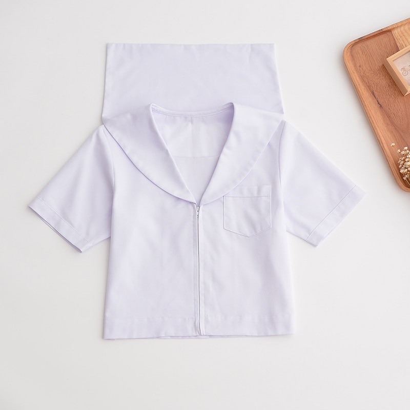 Japansk uniform sjömansdräkt vit wuben kansai lapel ortodox sommardräkt matchande grundläggande japansk skoluniform
