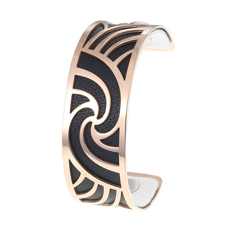 Cremo roségouden manchet bangle bijoux acier inoxydable femme manchette armband omkeerbare lederen band sieraden: 12