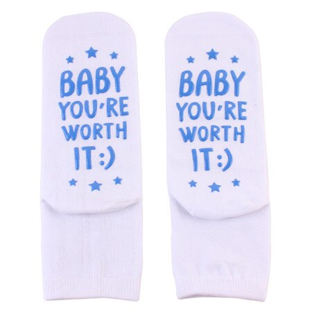 Humor Words Amusing Female Sock Funny Keep Calm And Push On Printed Fascinating Interesting Socks for Pregnant Women Non Slip: 01
