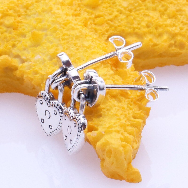 100% 925 orecchini in argento piatto squisito lucido amore blocco piastra orecchini signore regali di nozze gioielli femminili di moda