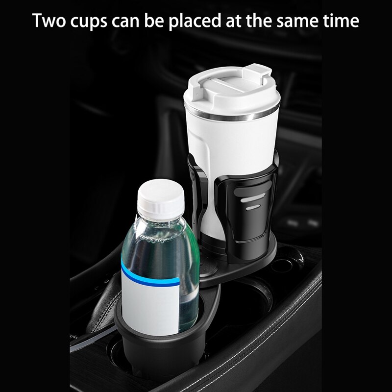 Car Cup Holder Expander Adapter Dual Cup Drink Holders Extender Insert for Car with 360° Adjustable Base