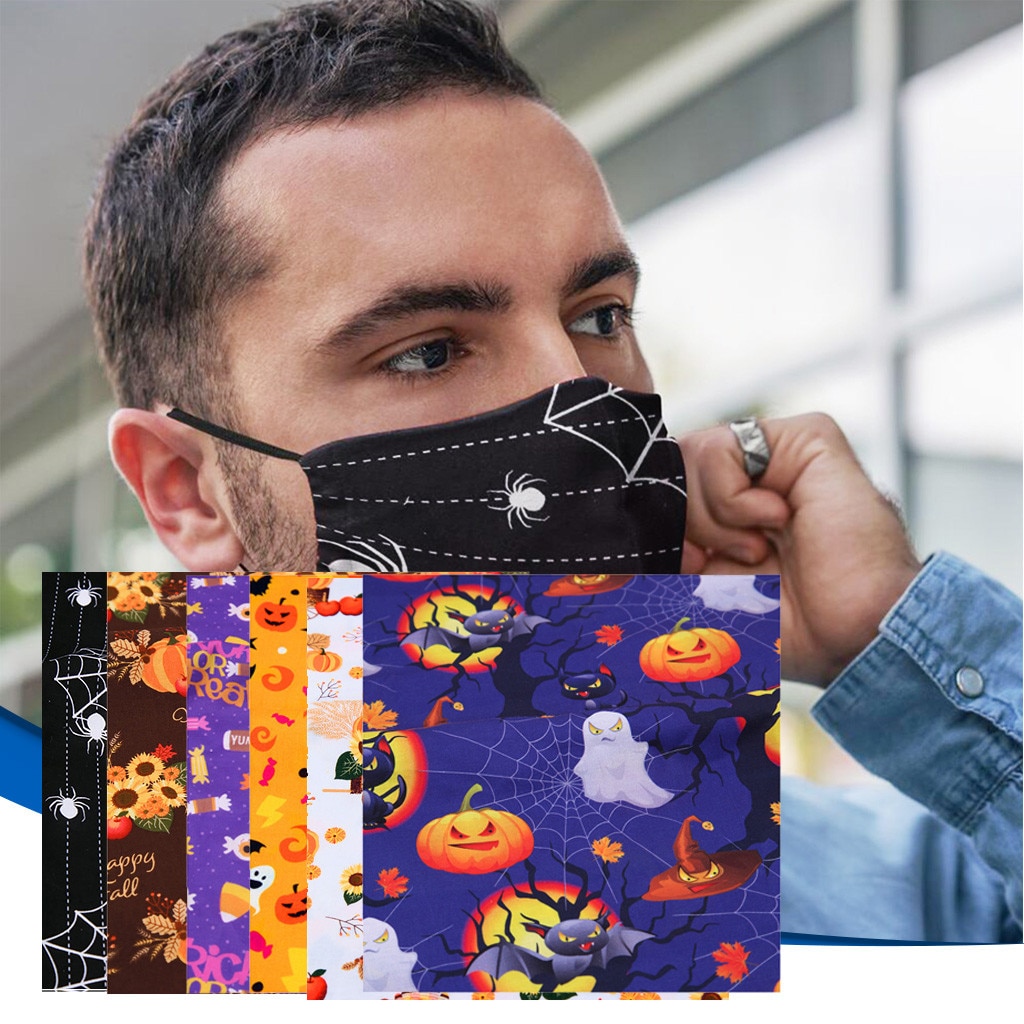 6Pcs Diy Hand Gestikt Kinderen Katoen Gedrukt Halloween Pompoen Zakdoek Doek Materiaal Diy Handgemaakte Ambachten Stof Doek