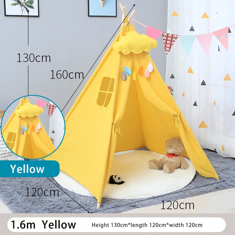 1.6M tenda per bambini Tipi per bambini pieghevole Teepee Playhouse tenda da gioco al coperto per giochi per bambini tende giocattolo