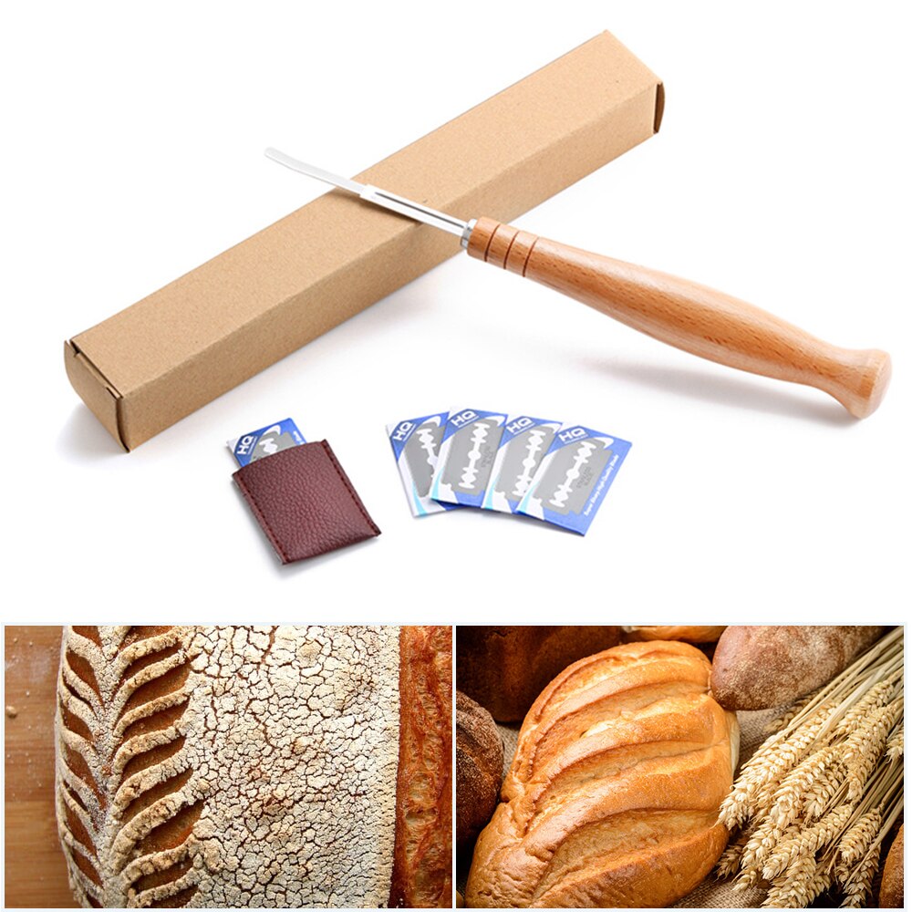 Bread Cutter Slashing Tool Bread Dough Scoring Blade Tools Making Razor Cutter Curved Knife Leather Protective