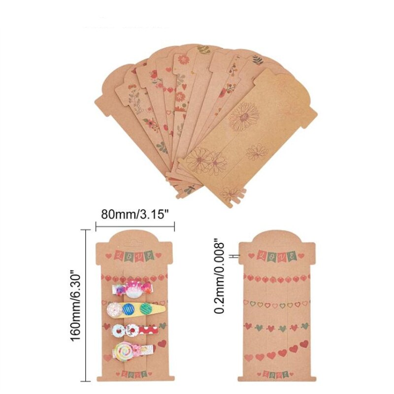 20pcs 16x8cm Hair Clip Bow Cardboard Display Card Labels Paperboard for Small Business Jewelry Stand Holder Packaging Organizing