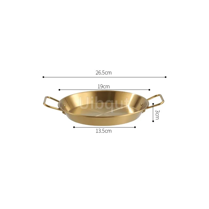 Rustfrit stål god spansk paella pande fisk og skaldyr ret koreansk stegt kylling ret ost komfur binaural frugt sukker pande: Lysegrøn