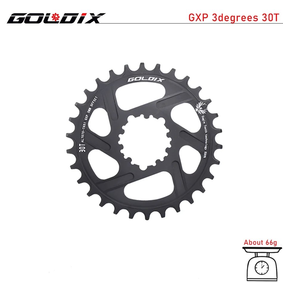GOLDIX MTB Bicycle Chainring Narrow Wide Mountain Bike Chainwheel 30T 32T 34T 36T 38T For SRAM XX1 X9 XO X01 gx Eagle NX: WHITE