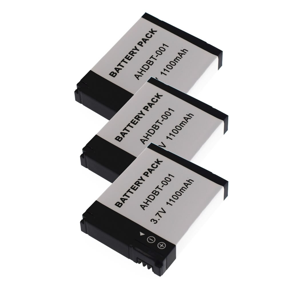 Batterie Li-Ion 2X AHDBT-001 002 pour GoPro Hero 1 2 Go Pro 1080p 960 NIB ABPAK-0014 caméra: 3 Battery